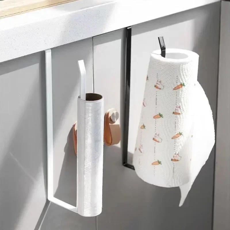 Paper Roll Holder Towel Rack Hanging Shelf Bathroom Storage Toilet Rack Home Kitchen Tissue Accessoriy Wall Stand Hanger Kitchen