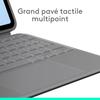 Etui clavier - logitech - combo touch - pour ipad air 11" (m2, m3 &amp; m4) &amp; ipad air (5e génération) - gris