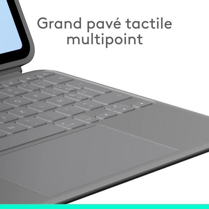 Etui clavier - logitech - combo touch - pour ipad air 11" (m2, m3 &amp; m4) &amp; ipad air (5e génération) - gris