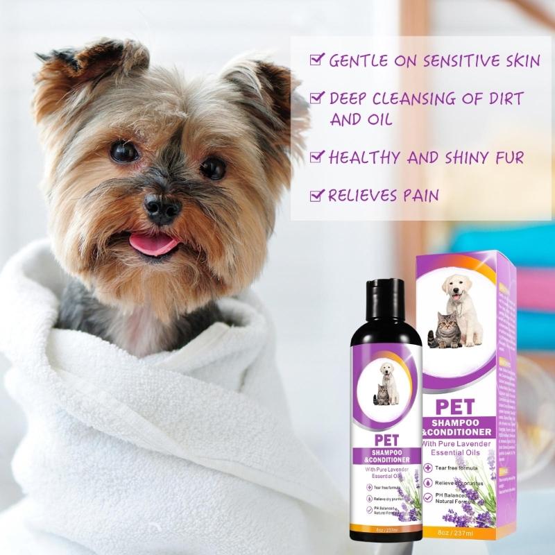 Tränenfreies Shampoo für Hunde Katzen mit pflanzlichen Tierpflegespülungen Hilft Juckreiz zu reduzieren Langanhaltende Feuchtigkeitsspendende Lotion