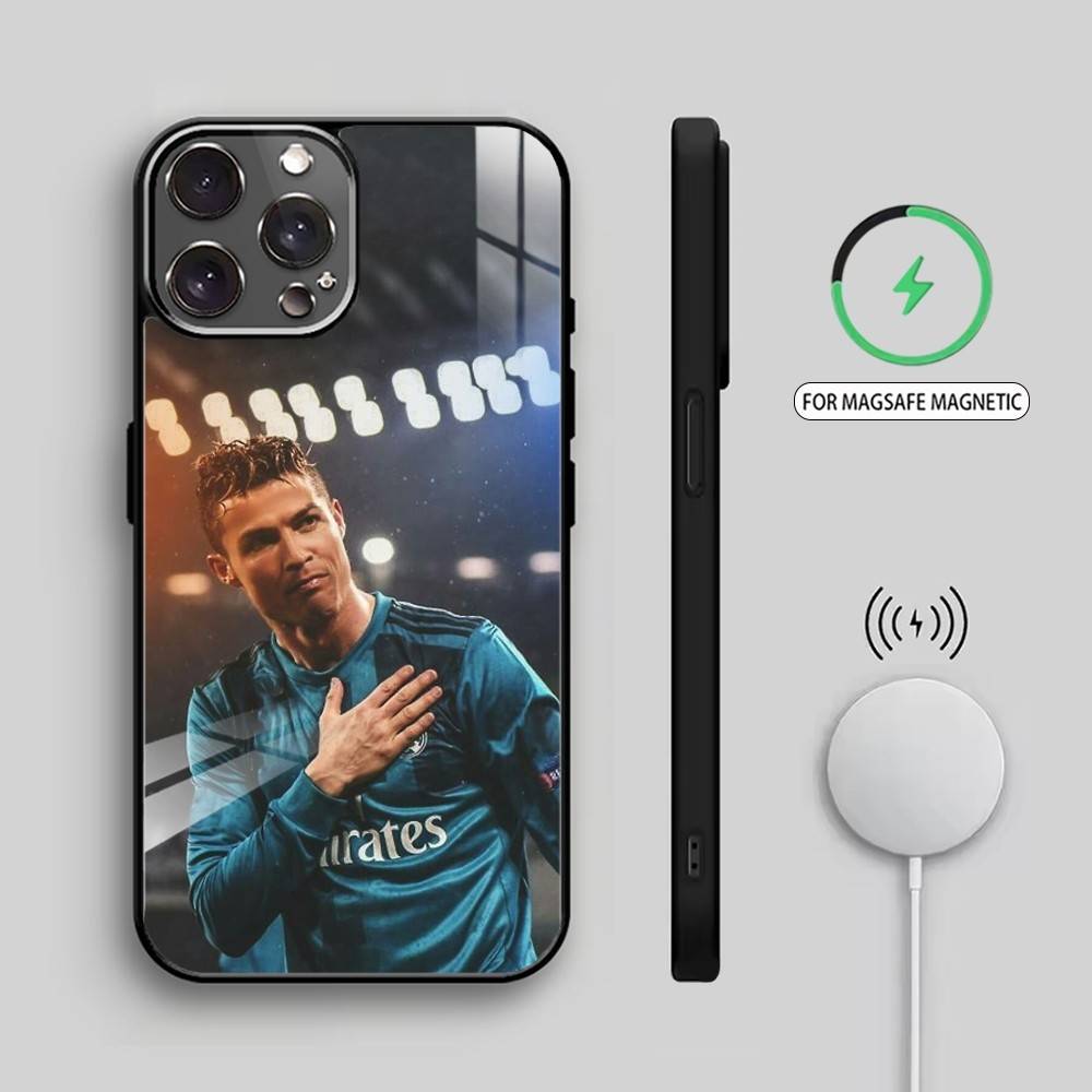 Football Star C-Cristiano Ronaldo Phone Case For iPhone17,16,15,14,13,12,11 Plus,Pro Max Magnetic For Magsafe Wireless Charging