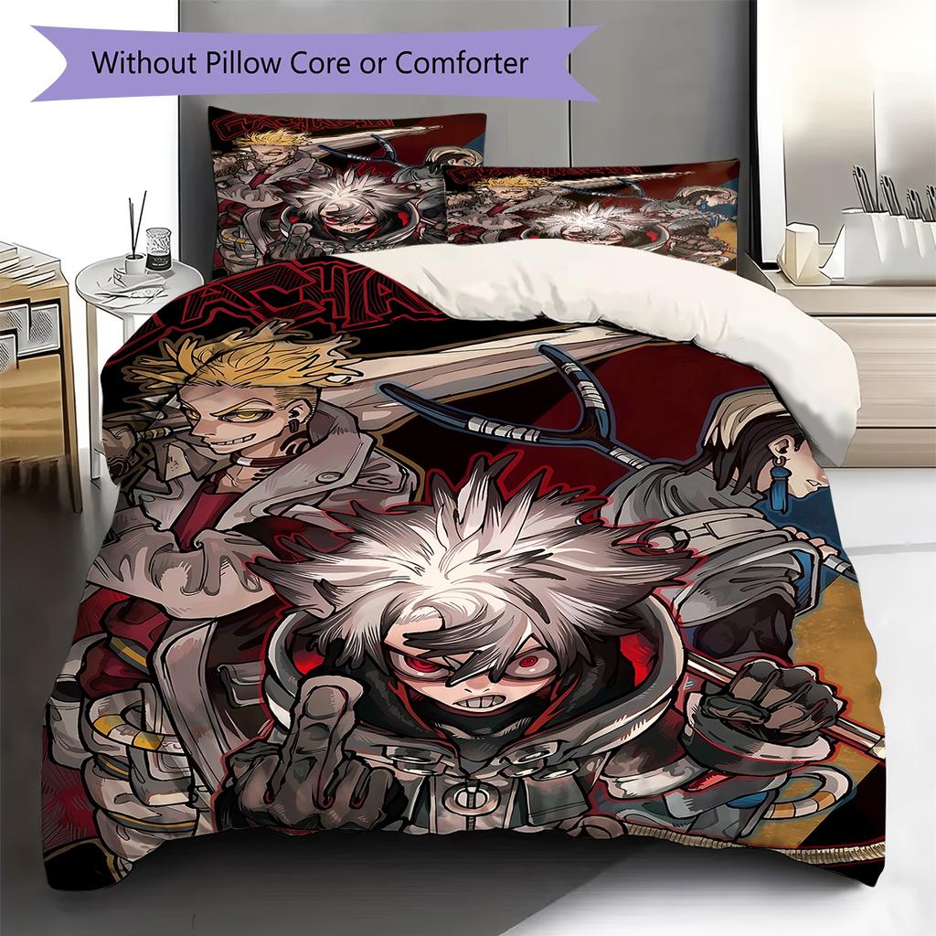 Gachiakuta Pattern Bedding,Quilt Set Quilt Cover Pillowcase Home Birthday Gift (1 * duvet cover + 2 * pillowcase, without core)