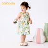Balabala Girls' 2025 Summer Short Sleeve Cartoon A-line Princess Dress
