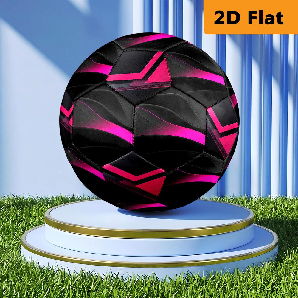 Black Pink Gradient Wave Size Soccer Ball High Elasticity Match Universal Unique Gift Purple Anime Art Football