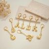 Gold Bubble Initial Keychain Letter Bag Charm for Women DIY Alphabet Purses Handbag Pendant School Backpack Gift Key Accessories