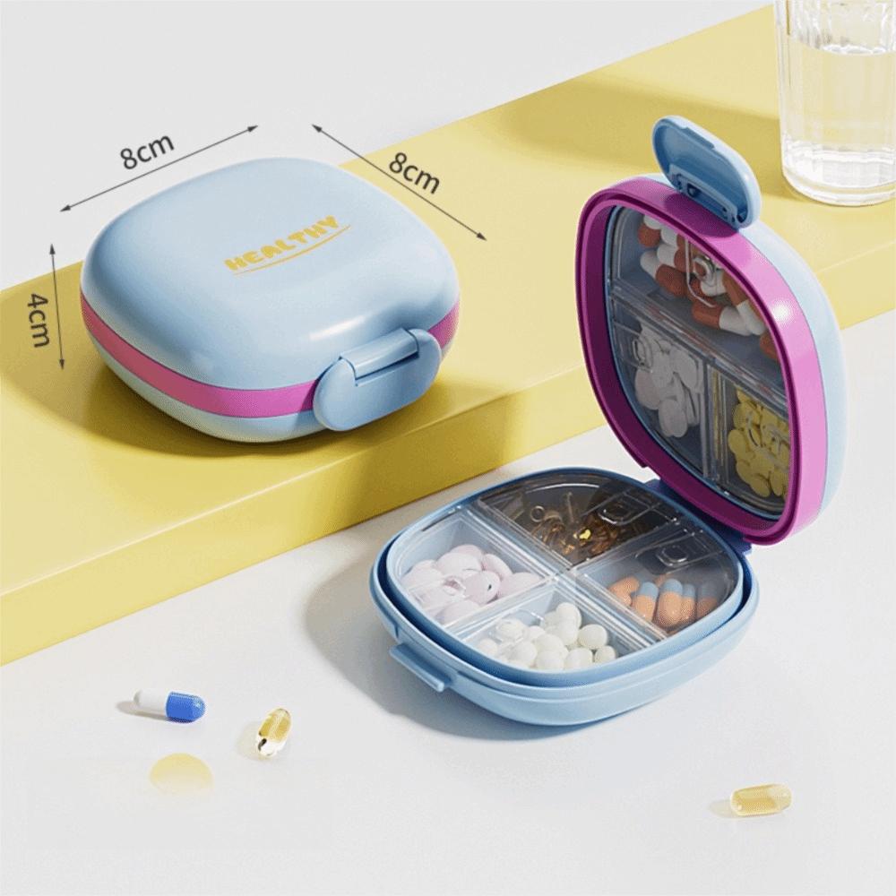 Double Layer Seven Days Pill Box Moisture-Proof Sealed Pill Organizer with Lid 7 Grids Medicine Storage Box for Home&Travel