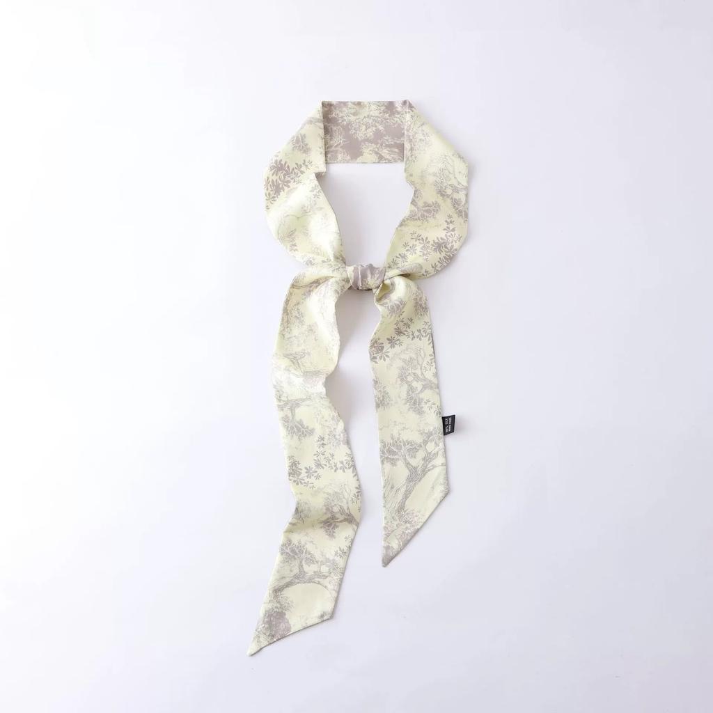 6*125CM Long Luxury Design 100% Silk Scarf Women Sweet Hair Tie Skinny Bag Scarves Neckerchief