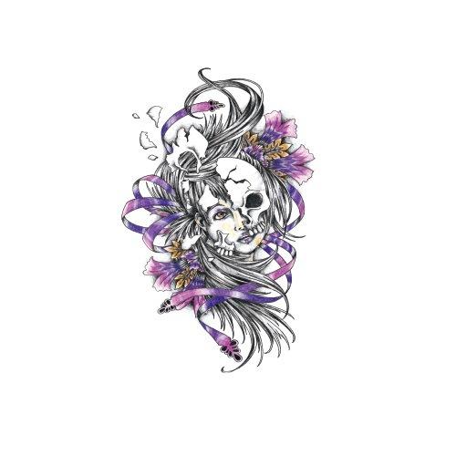 Ukiyo-E Painted Skull Prajna Tattoo Sticker Wake-Up Meaning Flower Arm Half Arm Water Transfer Waterproof Tattoo Sticker