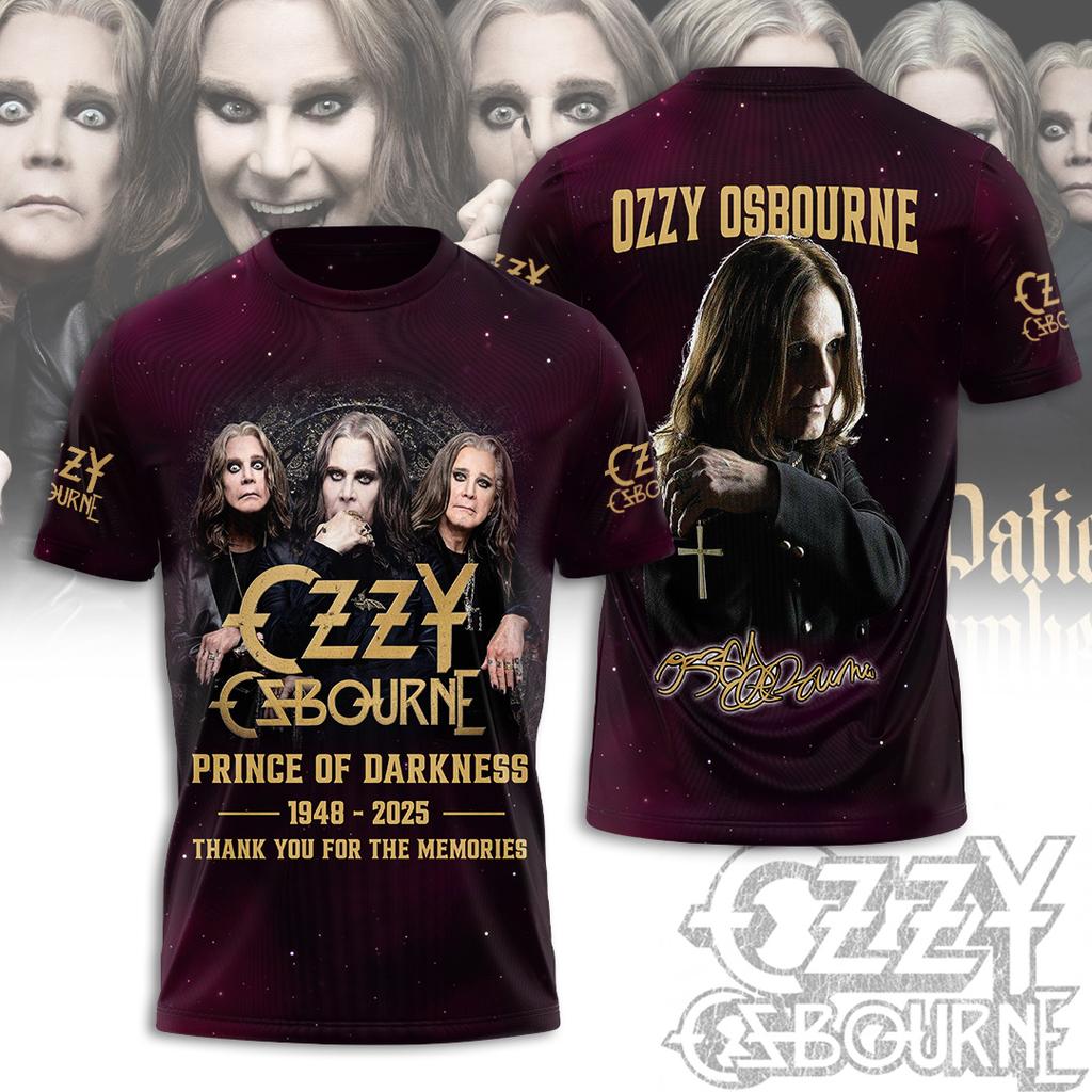 T-shirt Stampata 3D Hot Rock Ozzy Band per Uomo e Donna, T-shirt Sportiva Girocollo Hip Hop a Maniche Corte, Abbigliamento da Uomo