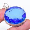 Natural Swiss Blue Topaz Gemstone 925 Sterling Silver Jewelry Pendant 1.85" AP-14210