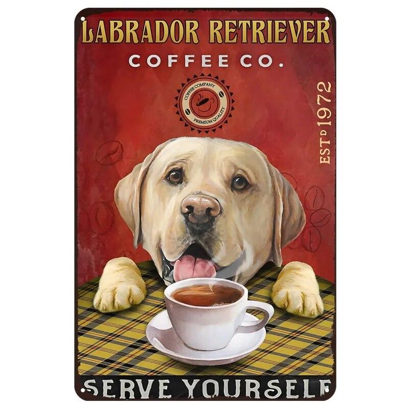 Easily Distracted by dogs and books Metal Tin Signs Posters Plate Wall Decor for Bars Man Cave Cafe Clubs Retro Posters Plaque