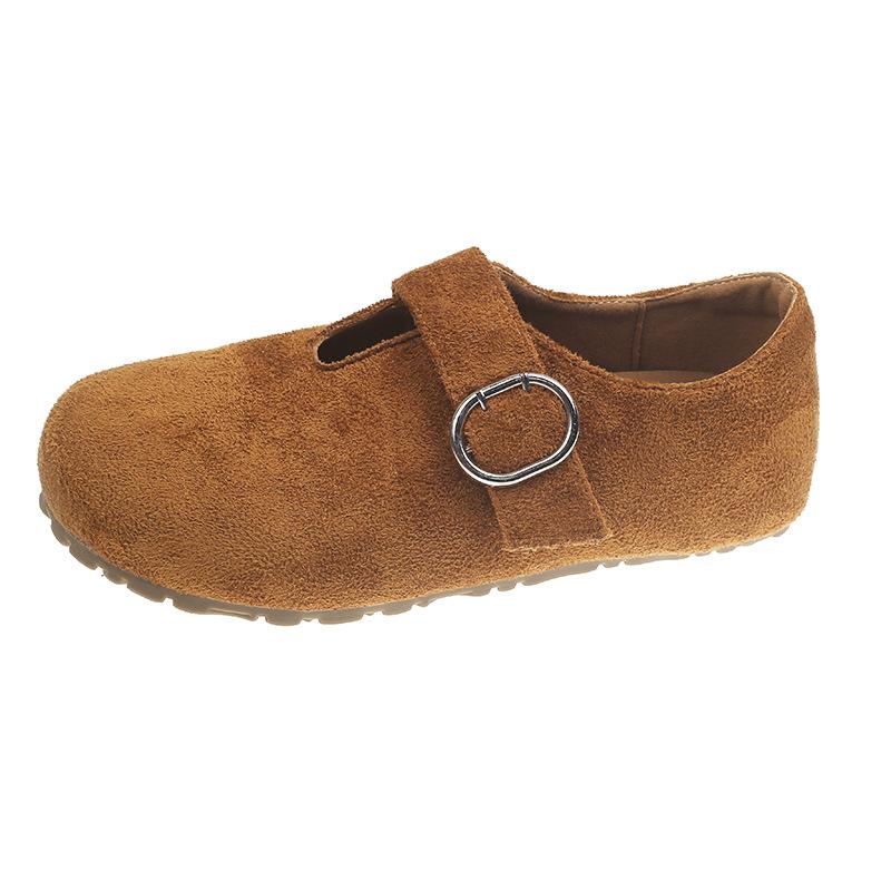 Retro inner height increase flat bottom women's new comfortable versatile lazy one-pedal Doudou shoes