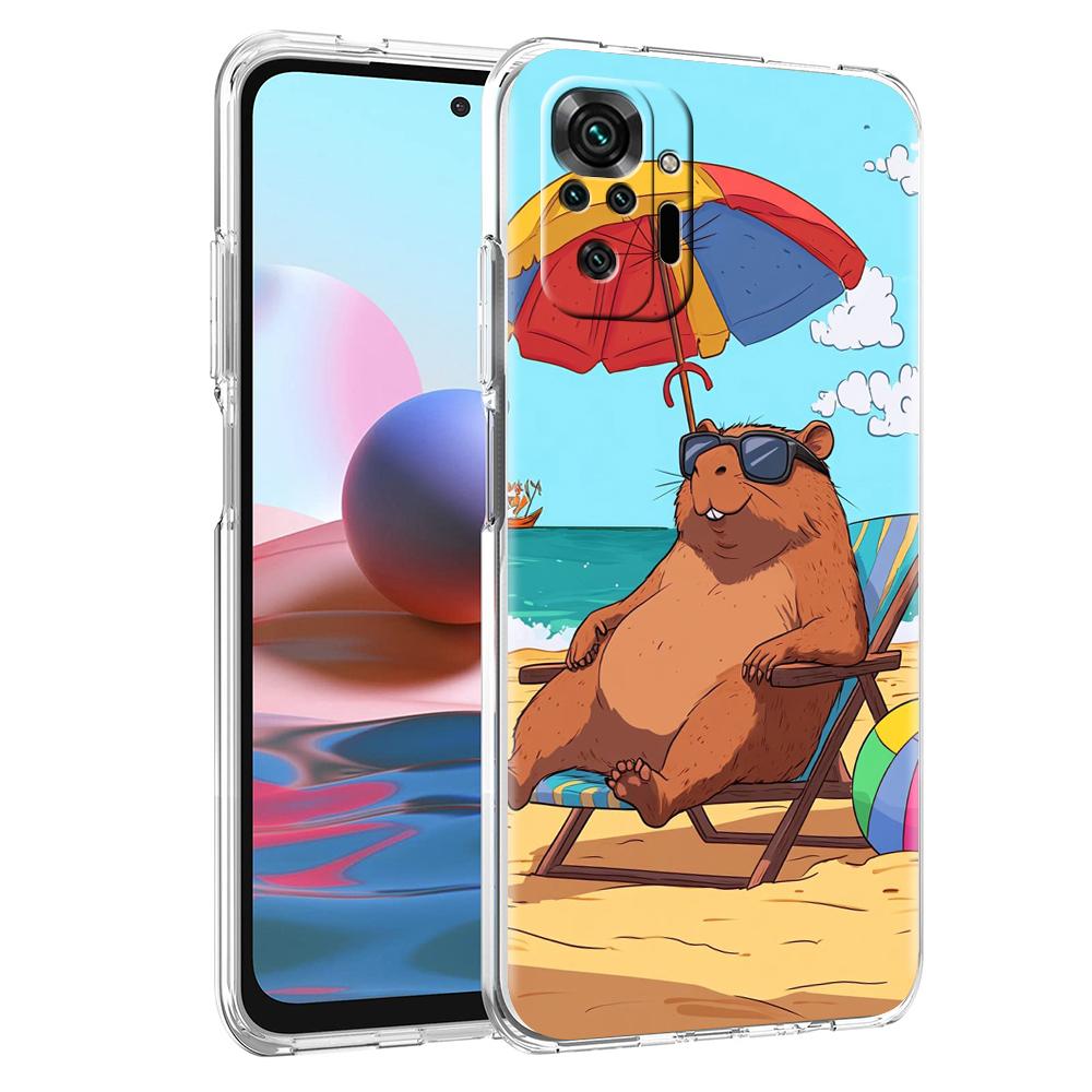 

Transparent Phone Case for Redmi 14C 13C 10C 10 9 Note 13 12 11 K50 K40 Plus Pro 5G Soft TPU Cover Cute Cartoon Capybara Pattern for Redmi 14C