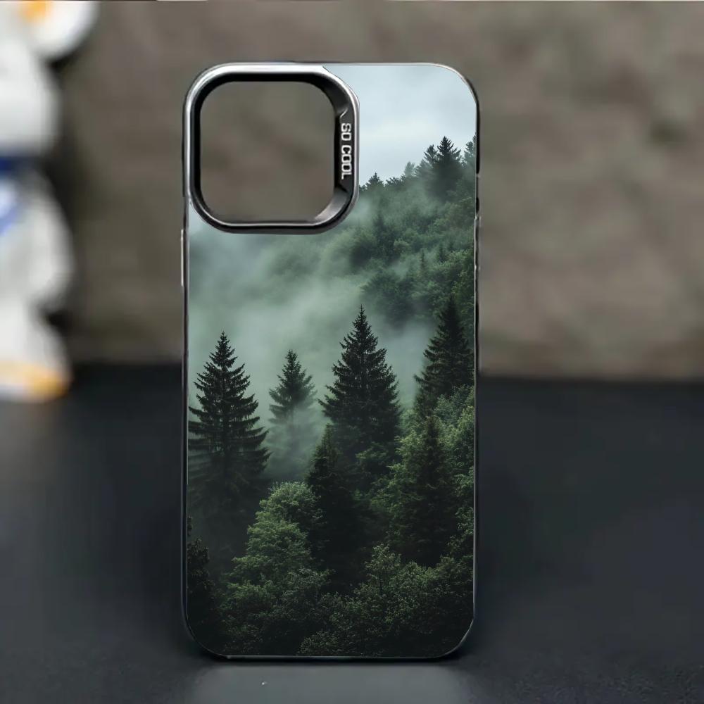 Tiefwald-Muster Handyhülle geeignet für iPhone 17 16 15 14 13 12 11 Pro/Max/Plus sturzsicher und stoßfest Rückseite