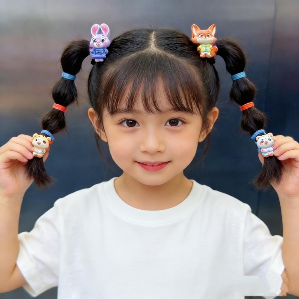 10pcs Disney Zootopia Cute Cartoon Rabbit Officer Headband - Elastic Headband, Daily Use Hair Accessories for Kids and Girls