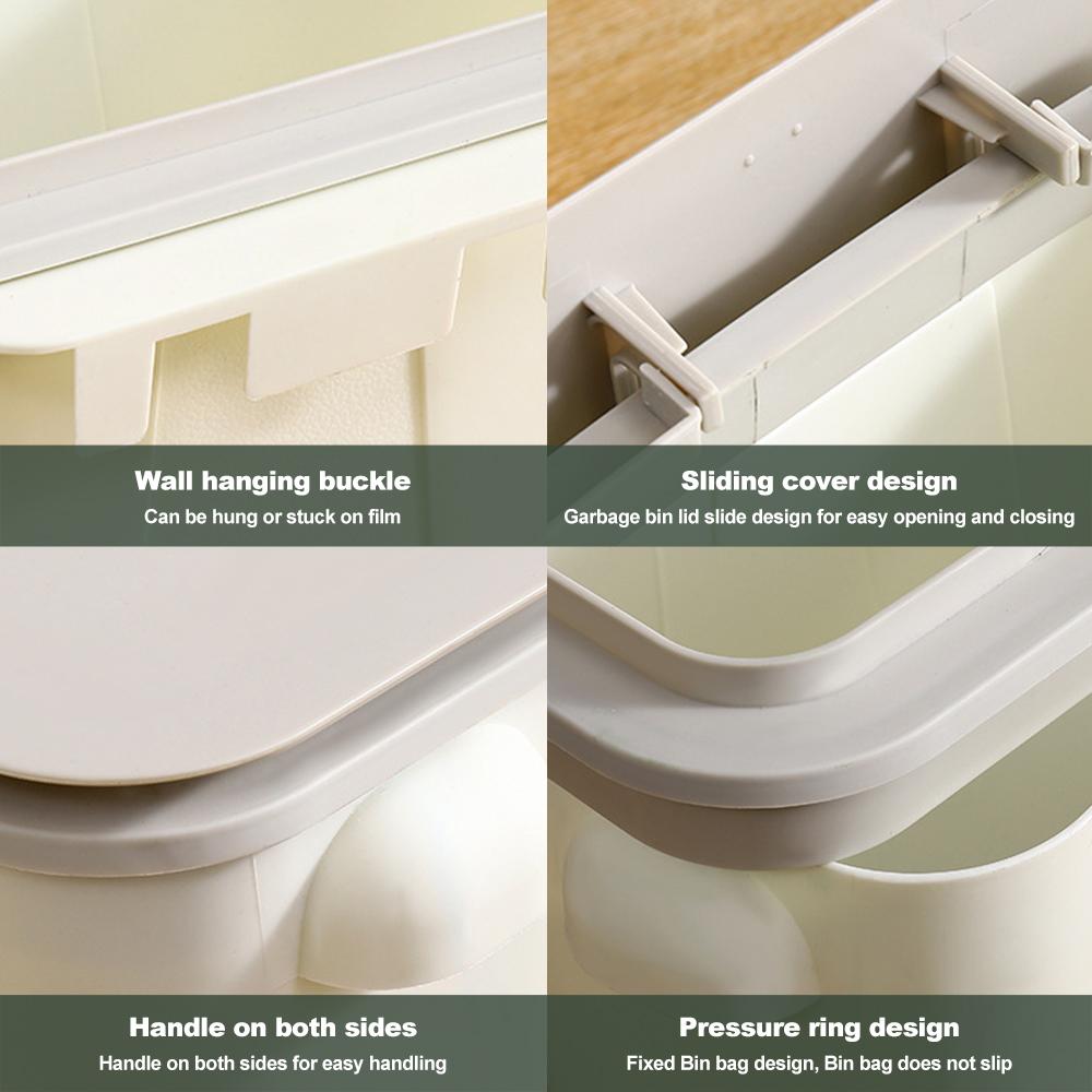 Wall-mounted Garbage Can Durable Hangable Garbage Cover For Kitchen