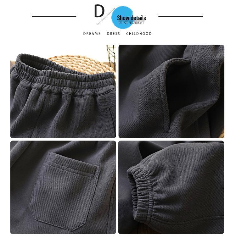 Chlapecké trendy vyšívané tepláky 2025: Jarní/podzimní móda Dlouhé kalhoty, Korejský styl Jednobarevné s nápisem Ležérní kalhoty