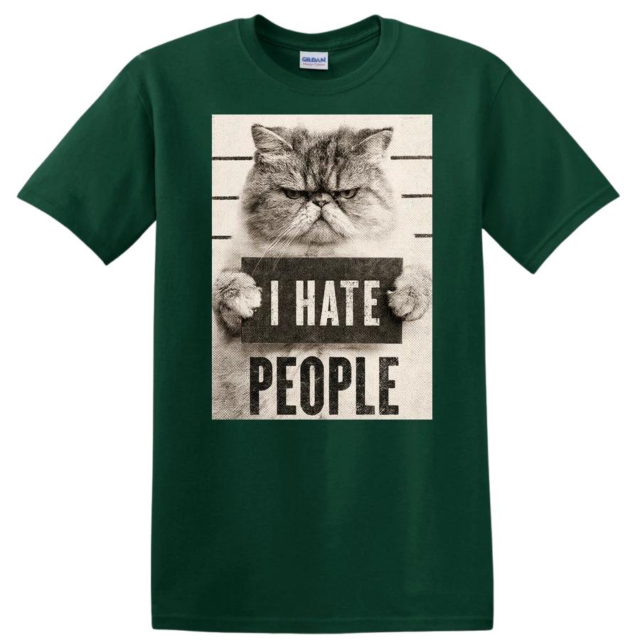 I Hate People T Shirt Funny Grumpy Cat Antisocial Introvert Meme Kitty Tee Gift XS
