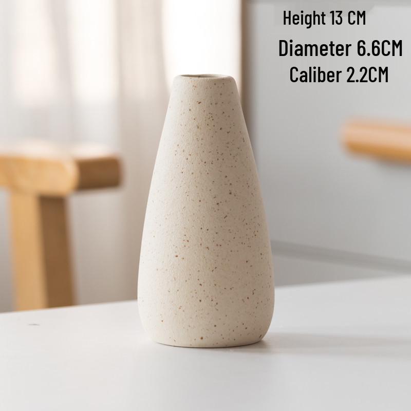 Rust-Colored Nordic Retro Ceramic Vase with Black Spots