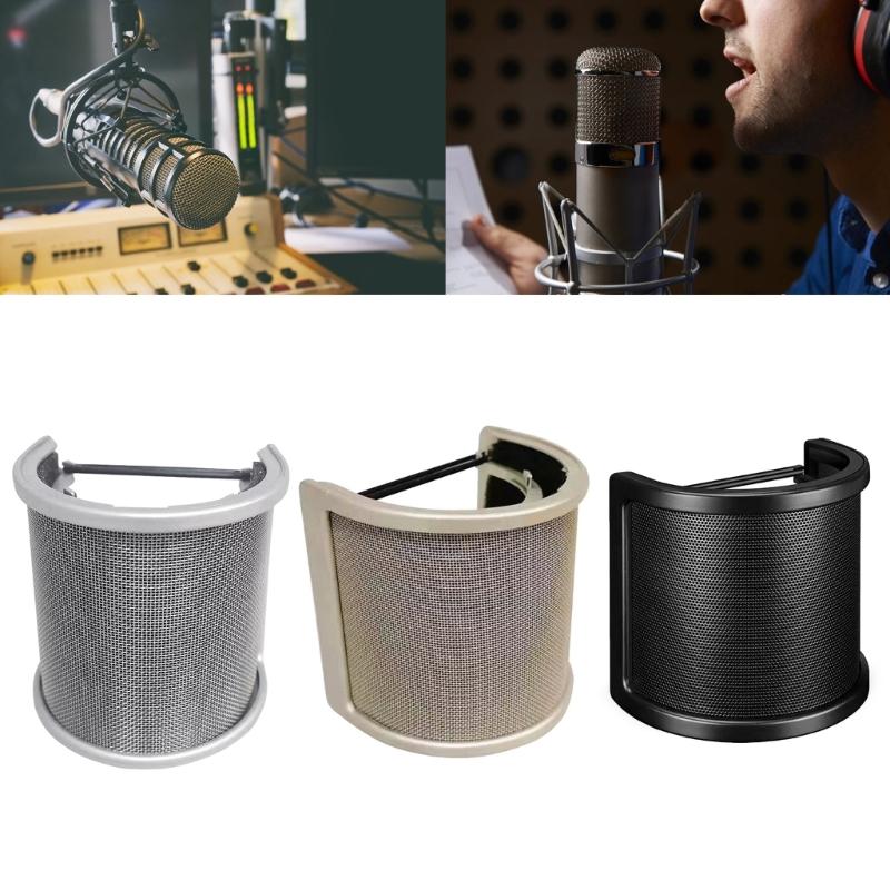 Mikrofon Popfilter Mikrofon Pop Schutzhülle Doppelschicht Windschutz Windschutz für Studioaufnahme Podcast