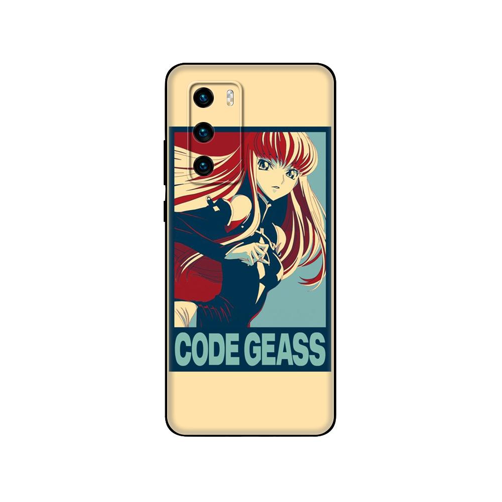 Schwarze TPU-Hülle für Huawei P30 Lite P30 Pro P40 Hülle für Huawei P40 LITE E P Smart 2020 Hülle Cover Japanischer Anime Code Geass