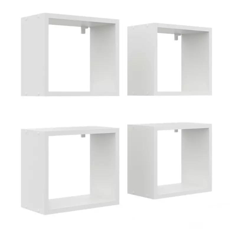 Cube Wall Hanging Shelves, 4 Pieces - No. 30 White