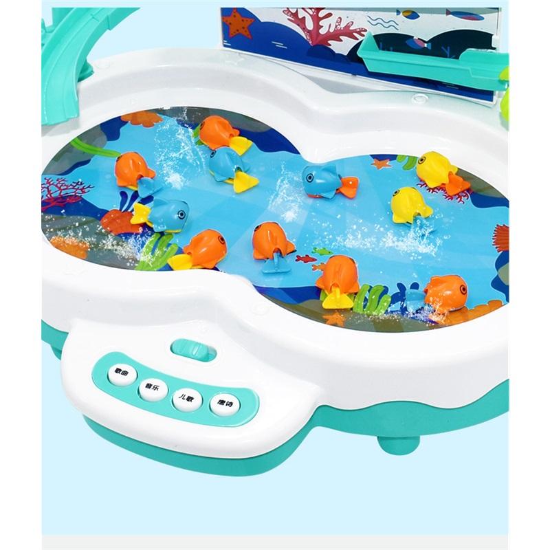 Magnetic Electric Fishing Game Toy, Musical Light Track Educational Parent-Child Interactive Toy For Kids