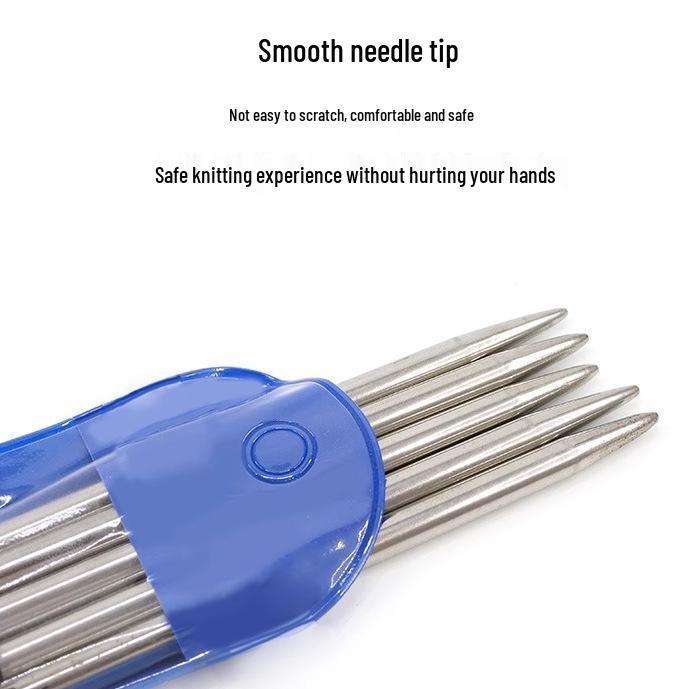 15cm Short Stainless Steel Knitting Needles Set - Straight Sweater Needles for Handmade DIY Dolls
