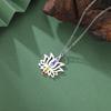 Gold Plated 7 Chakra Lotus Flower Necklace with Om Symbol Spiritual Yoga Jewelry Seven Colorful Zircon Lotus Flower Necklace