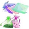 100-pack of multicolored mixed-color organza gift bags, jewelry packaging mesh bags, with drawstring pockets (random colors).
