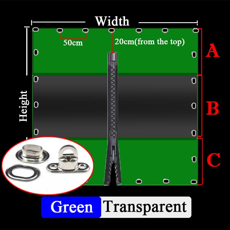 Customize Heavy Duty Zipper Tarpaulin with Twist Locks Outdoor Pergola See Though Tarp Door Curtain Gazebo Windproof Screen