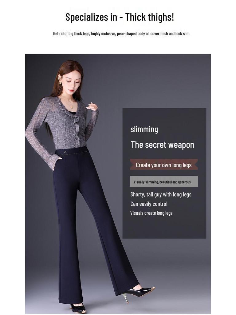 Women's Plus Size High Waist Fishtail Flare Pants - Slimming Autumn/Winter 2025 Trend