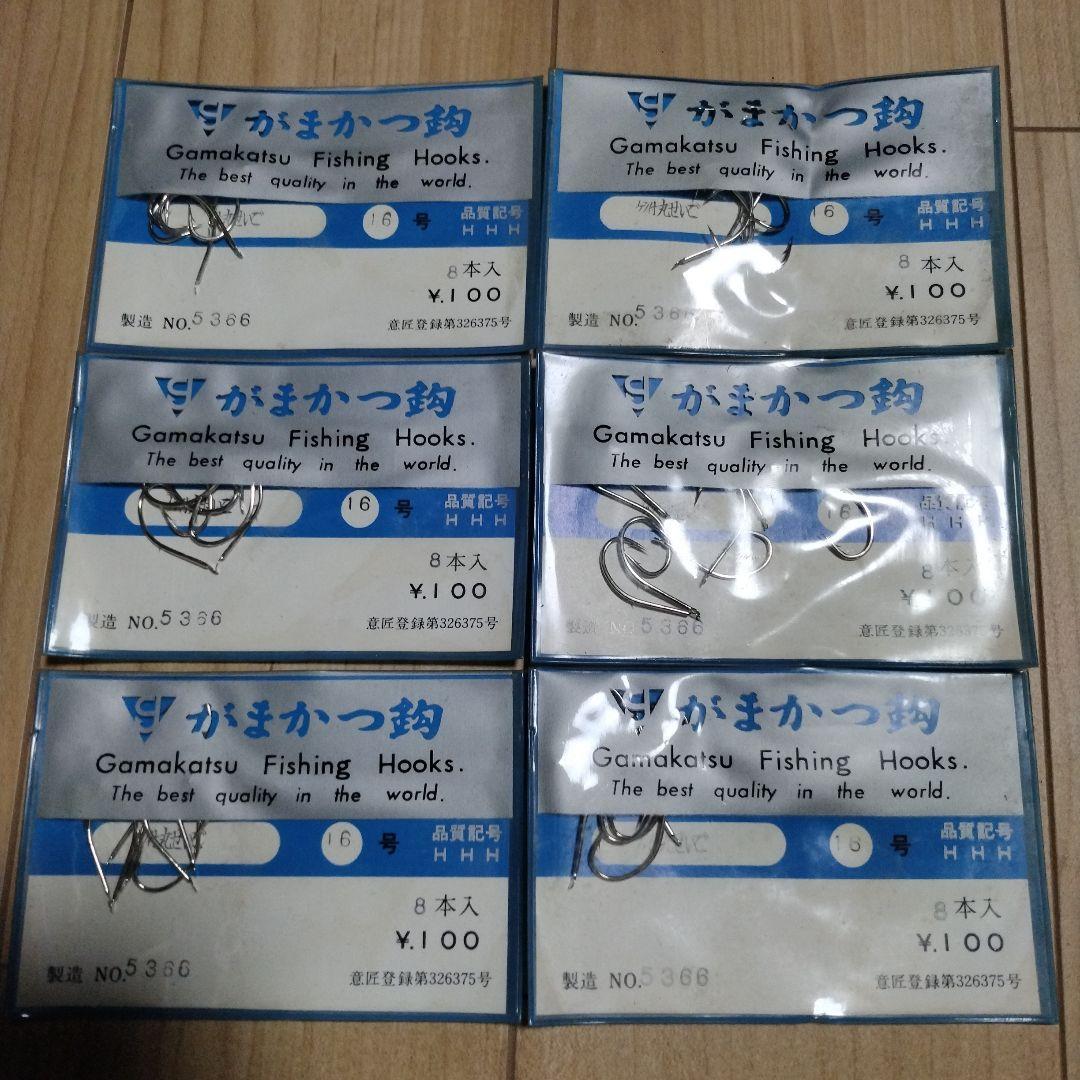 Used Gamakatsu Fish Hook Maruseigo No. 16 8 pieces 6 pack set Total 48 pieces