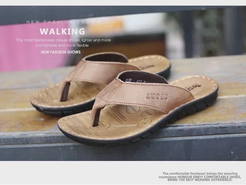 Pánské kožené sandály 2025 pro dvojí účel - Trendy letní žabky na pláž a k řízení