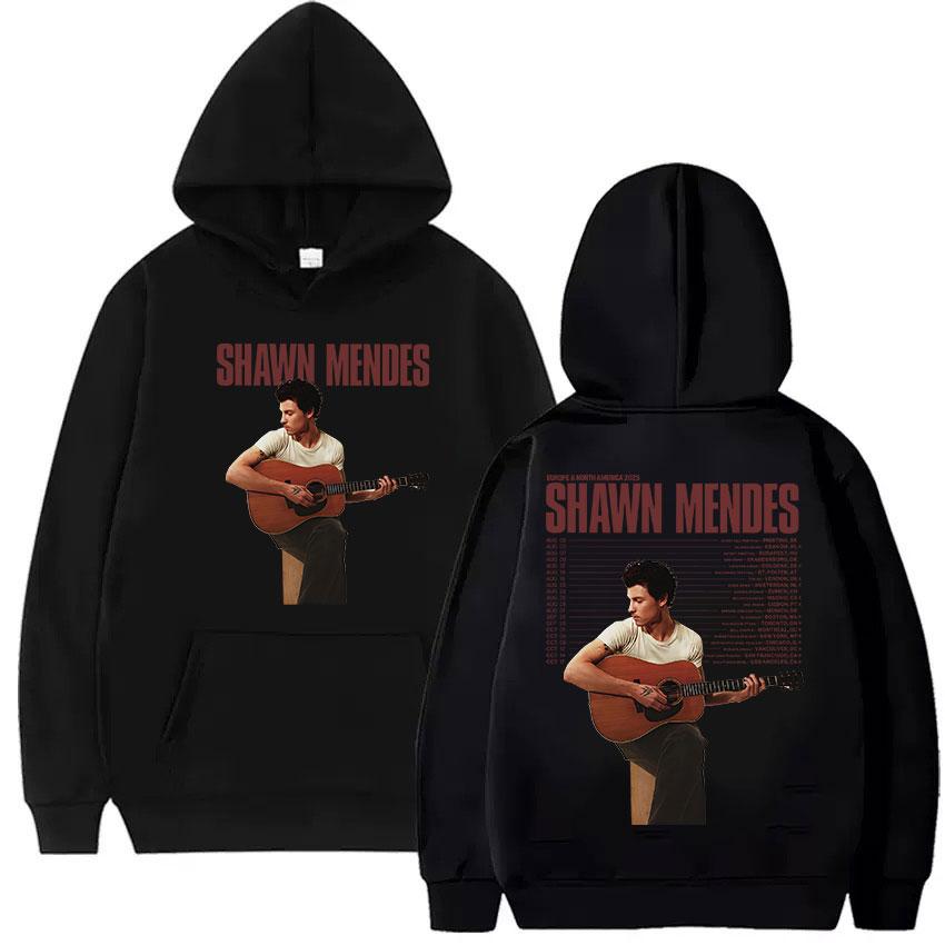 Singer Shawn Mendes Tour 2025 Album Merch Hoody Men Hip Hop Oversized Pullover Sweatshirt Pop Music Long Sleeve Hoody Streetwear