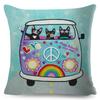 Cartoon Driving Car Cat Cushion Cover Decor Cute Pet Animal Pillowcase Polyester Pillow Case for Sofa Home Children Room 45x45cm
