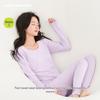 Thick Warm Pure Cotton Long Johns Set for Teens - Solid Color