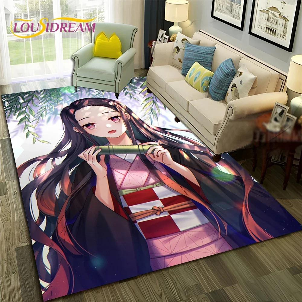 Kamado Nezuko Demon S-Slayer Anime Carpet Rug for Bedroom Living Room Home Sofa Decoration,Children Game Large Decor Floor Mat
