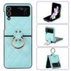 Z Flip5 Folding Mobile Phone Case Ring Suitable for Samsung Flip6 Small Fragrance Protection Case 3 Plaid Mobile Phone Leather Case