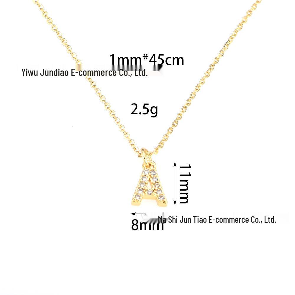 Exquisite Kupfer-Mikro-Inlay-Buchstabenkette - Minimalistisch 14K Farbechtheit