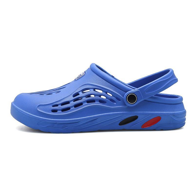 Couple beach shoes men's hole shoes one word sandals light soft foreign trade extra large size 47-48-49 sandals