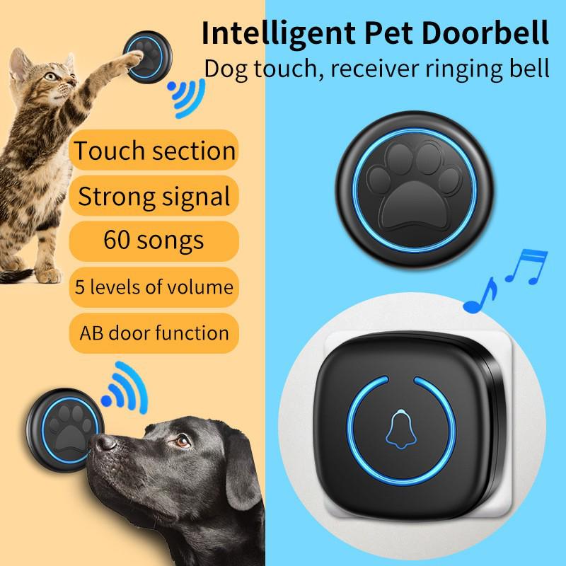Kabellose wasserdichte Hundeglocken für das Stubenreinheitstraining mit Touch-Button