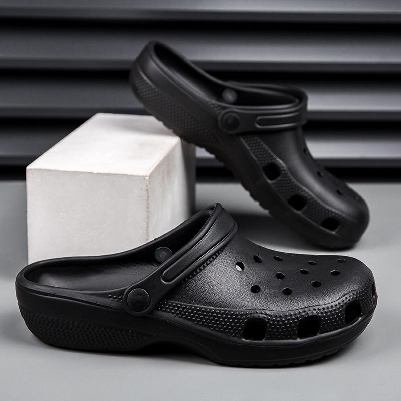 2025 Summer Couple Sandals Korean Version Fashion Lightweight Bag Head Two Wear Beach Cool Slippers Casual Breathable Hole Shoes