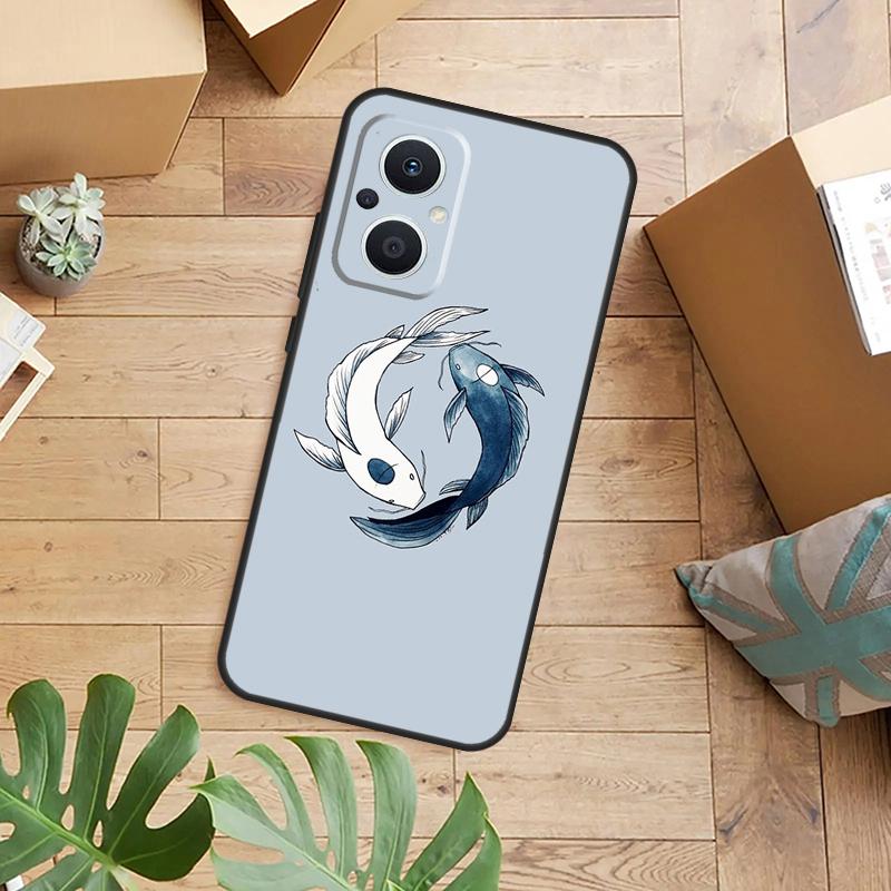 Koi Fish Yin Yang Phone Case For OPPO Reno 14 12 11 13 F 10 Pro 8T 7 8 Lite OPPO Find X8 X6 X5 X9 Pro Cover