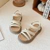 Girls Pearl Roman Sandals Summer Soft Sole Princess Children Shoes For Big Kids Comfortable Beach Footwear