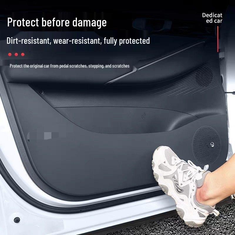 Galaxy E5 Car Door Kick Mats: Leather Interior Scratch Protection Stickers and Decorative Accessories