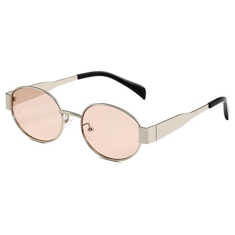 High Quality Men And Woman Small Round Metal Fashion Sunglasses  New Oval Sunglasses Womens Vintage  Sun Glasses