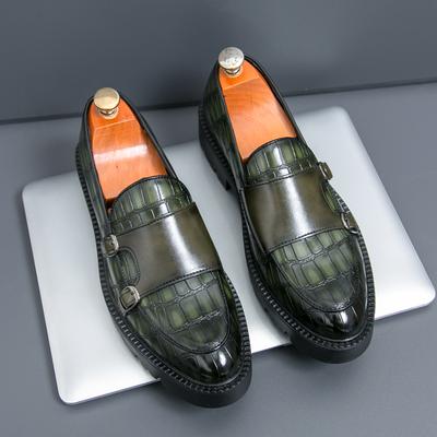 Fashion Retro Men Loafers Black Green PU American Slip-on Comfortable High-end Leather Shoes Business Travel Shoes Men Sizes 38-46