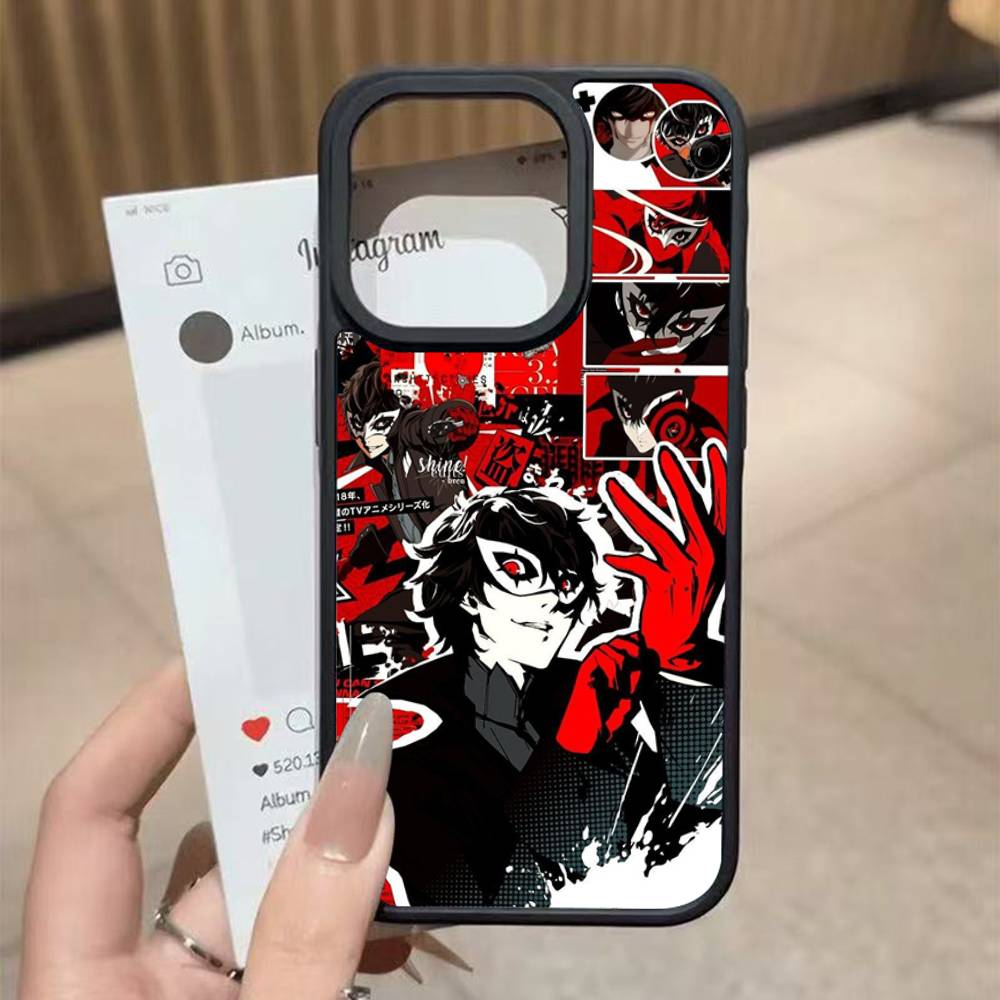 Game P-Persona 5 Cool Black Silicone Hard Plastic Phone Case For Iphone 17 Air 16 15 14 13 12 11 Pro Max PC TPU