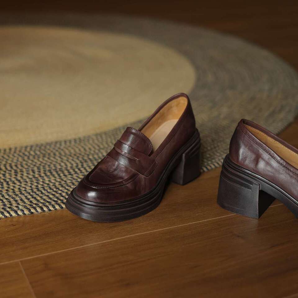 Fashion Designer Vintage Women Many Jane Shoes Fashion Shallow Slip On Shoes Concise 2025 New Spring Outdoor High Heel Pumps 35